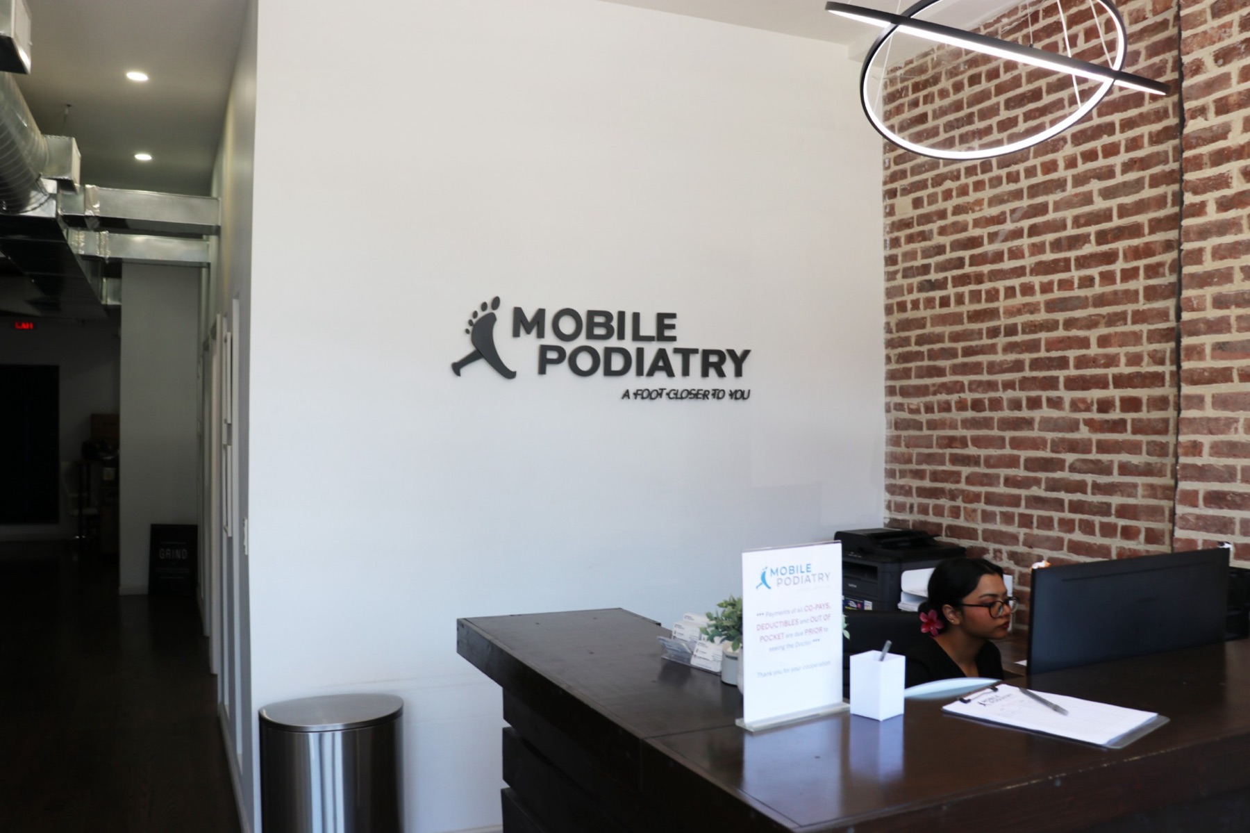 Front desk at the Mobile Podiatry Pitkin Avenue office